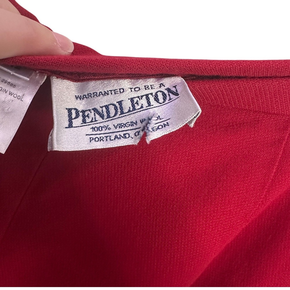Pendleton Womens Red 100% Virgin Wool Straight Leg Trousers Pants Size 12 USA - Picture 2 of 8